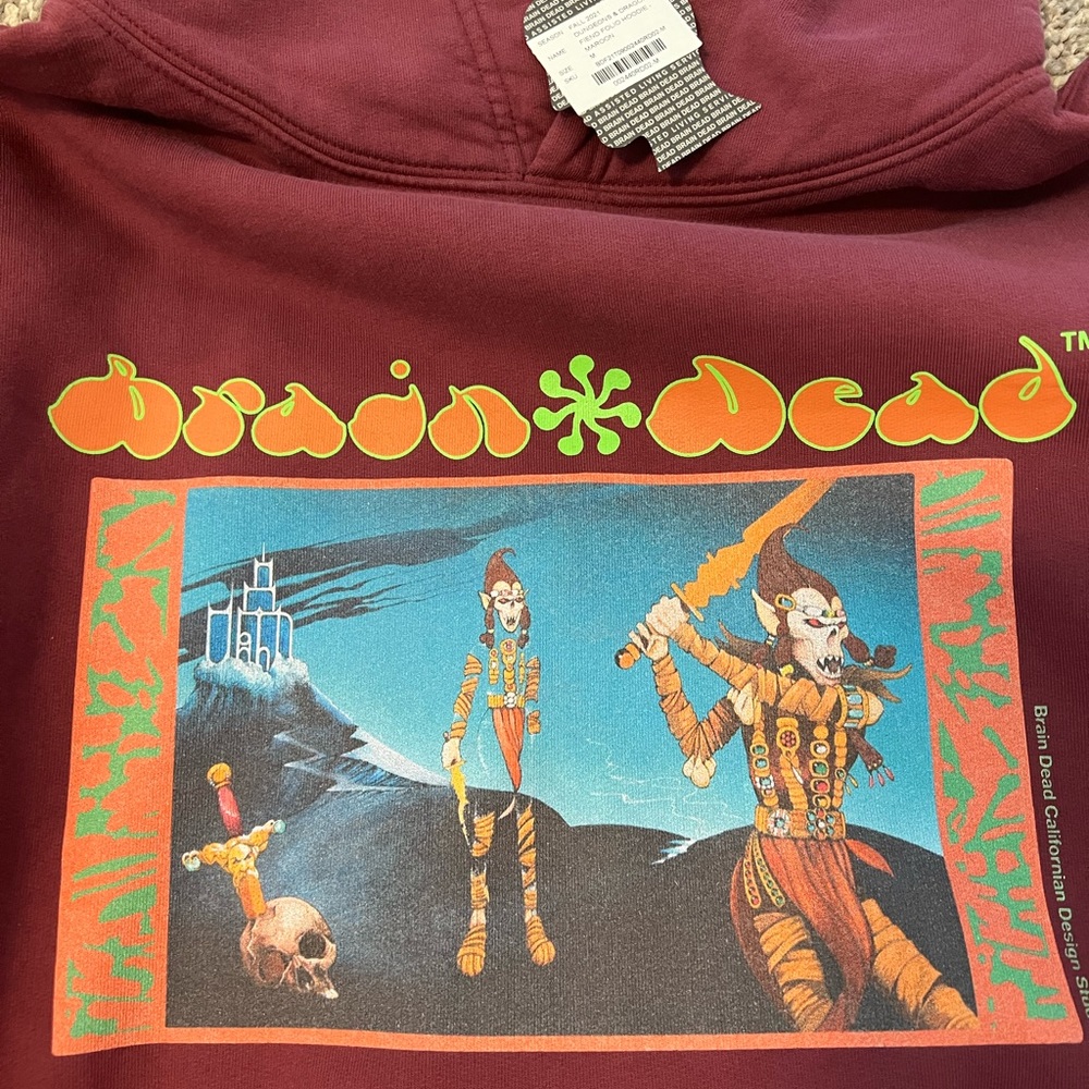 Brain Dead Dungeons and Dragons hoodie size M NWT